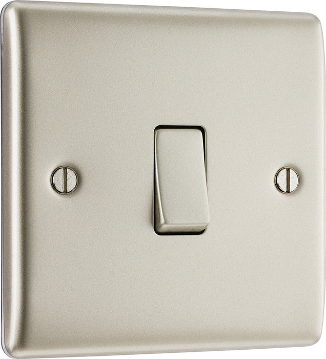 BG NPR12 Nexus Metal Single Light Switch 10A - Pearl Nickel - westbasedirect.com