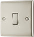 BG NPR12 Nexus Metal Single Light Switch 10A - Pearl Nickel - westbasedirect.com