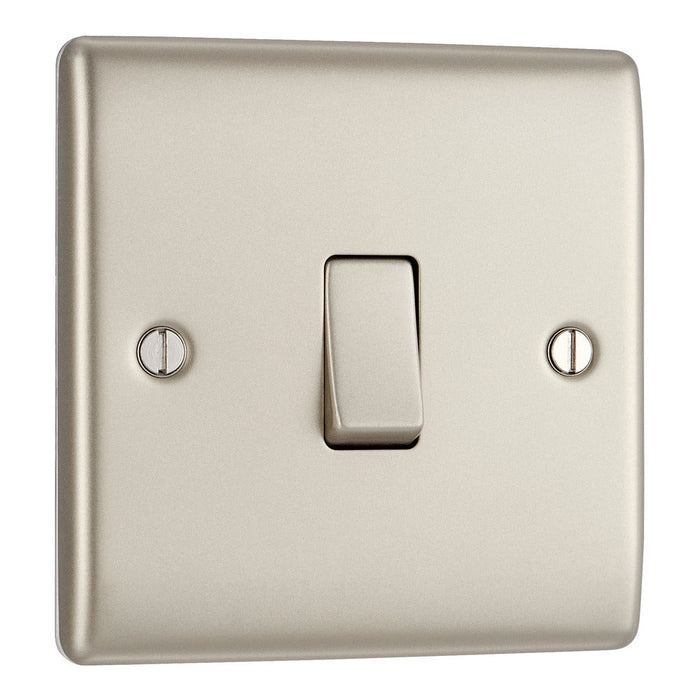 BG NPR13 Nexus Metal Intermediate Light Switch 10A - Pearl Nickel - westbasedirect.com