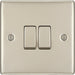 BG NPR42 Nexus Metal Double Light Switch 10A - Pearl Nickel - westbasedirect.com