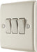 BG NPR43 Nexus Metal Triple Light Switch 10A - Pearl Nickel - westbasedirect.com