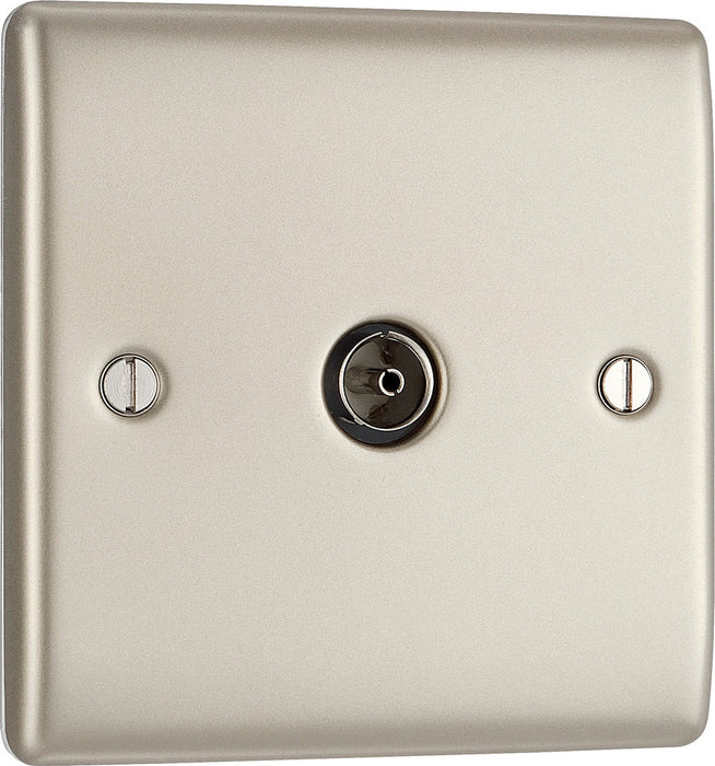 BG NPR60 Nexus Metal TV Aerial Socket - Pearl Nickel - westbasedirect.com