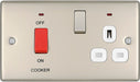 BG NPR70W Nexus Metal DP Cooker +Socket+Neon /White - Pearl Nickel - westbasedirect.com