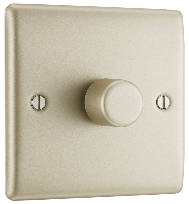 BG NPR81 Nexus Metal 2-Way Single Trailing Edge Dimmer Push On/Off - Pearl Nickel - westbasedirect.com