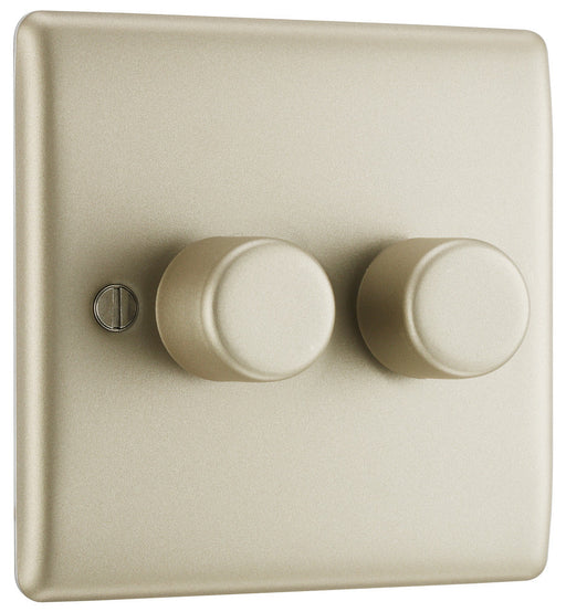 BG NPR82 Nexus Metal 2-Way Double Trailing Edge Dimmer Push On/Off - Pearl Nickel - westbasedirect.com