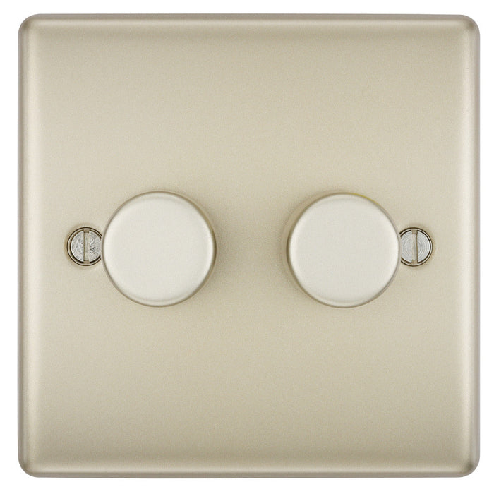 BG NPR82 Nexus Metal 2-Way Double Trailing Edge Dimmer Push On/Off - Pearl Nickel - westbasedirect.com