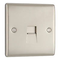 BG NPRBTM1 Nexus Metal Master Telephone Socket - Pearl Nickel