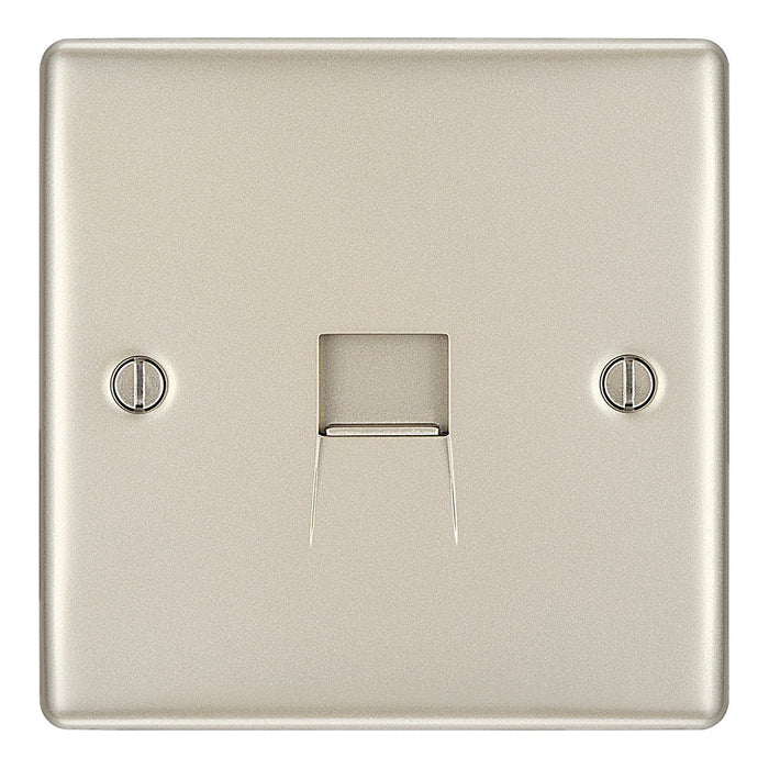 BG NPRBTM1 Nexus Metal Master Telephone Socket - Pearl Nickel - westbasedirect.com