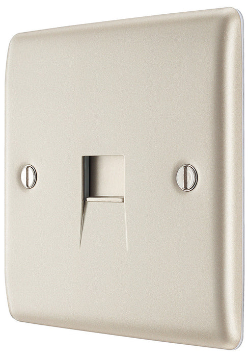 BG NPRBTM1 Nexus Metal Master Telephone Socket - Pearl Nickel - westbasedirect.com