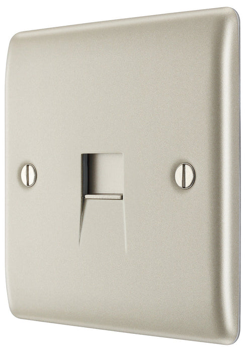 BG NPRBTS1 Nexus Metal Slave Telephone Socket - Pearl Nickel - westbasedirect.com