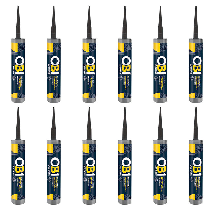 Unicrimp OB1SCS290A OB1 Multi-Surface Construction Sealant & Adhesive Anthracite 290ml (12 Pack)