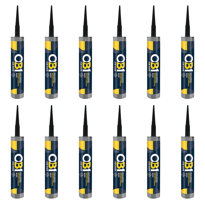 Unicrimp OB1SCS290BL OB1 Multi-Surface Construction Sealant & Adhesive Black 290ml (12 Pack)