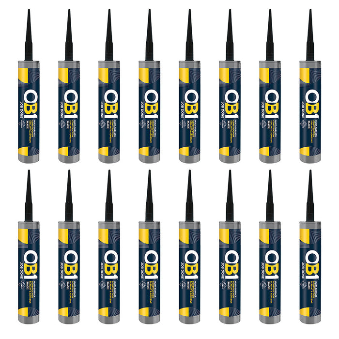 Unicrimp OB1SCS290BL OB1 Multi-Surface Construction Sealant & Adhesive Black 290ml (16 Pack)