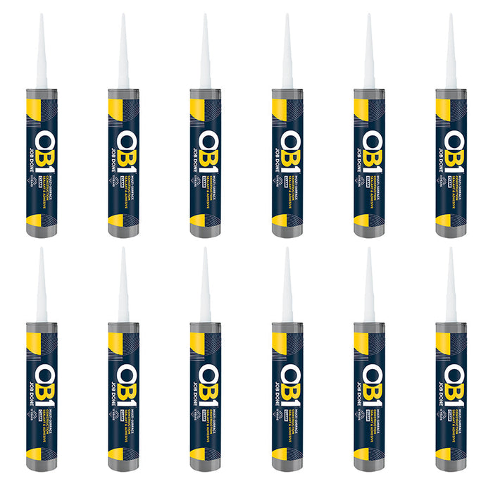 Unicrimp OB1SCS290C OB1 Multi-Surface Construction Sealant & Adhesive Clear 290ml (12 Pack)