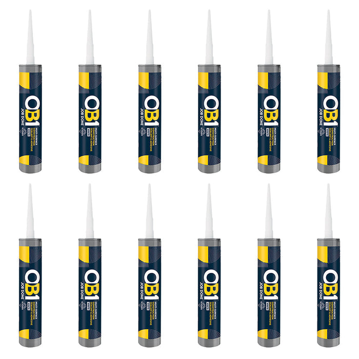 Unicrimp OB1SCS290W OB1 Multi-Surface Construction Sealant & Adhesive White 290ml (12 Pack)