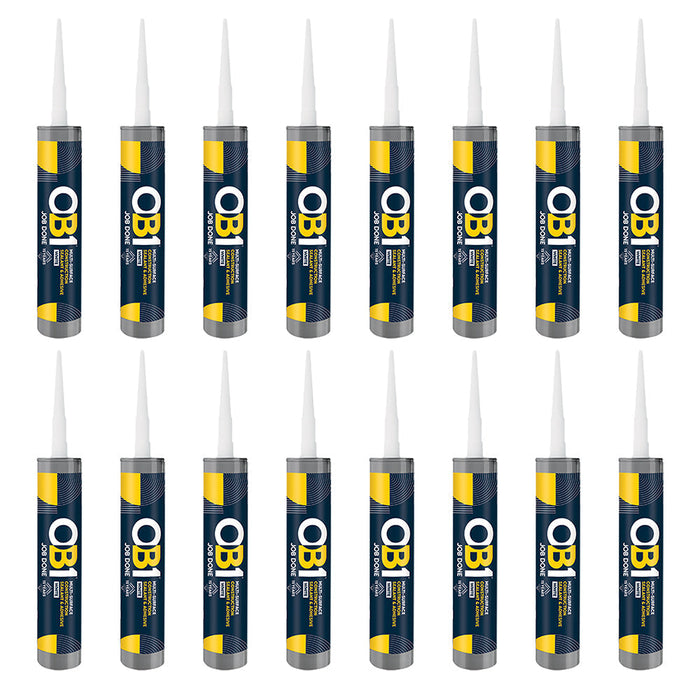 Unicrimp OB1SCS290W OB1 Multi-Surface Construction Sealant & Adhesive White 290ml (16 Pack)