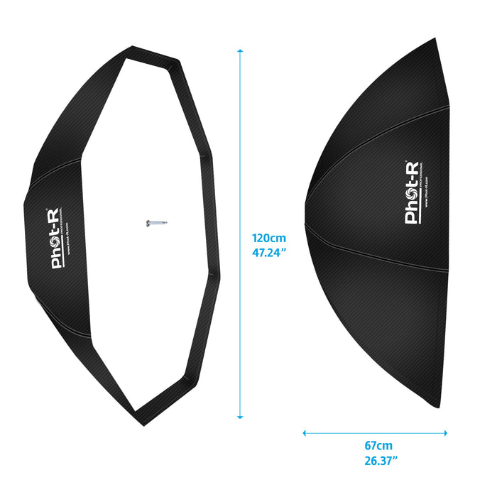 Phot-R 120cm Octagon Softbox - Bowens Mount - westbasedirect.com