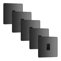 BG Evolve PCDBC12Bx5 20A 16AX 2 Way Single Light Switch - Black Chrome (Black) (5 Pack)