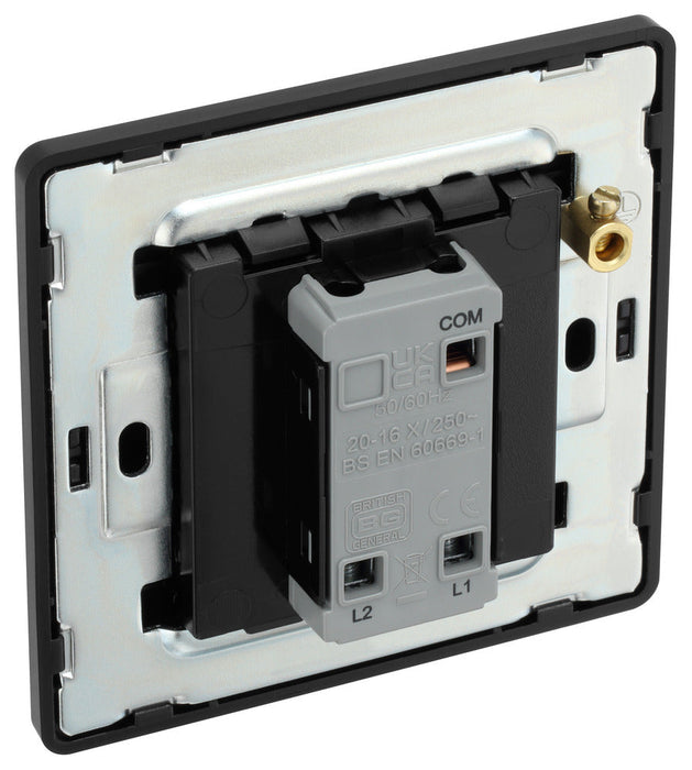 BG Evolve PCDBC12EB 20A 16AX 2 Way Single Light Switch, Edge to Edge Rocker - Black Chrome (Black) - westbasedirect.com