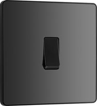 BG Evolve PCDBC13B 20A 16AX Single Intermediate Light Switch - Black Chrome (Black)