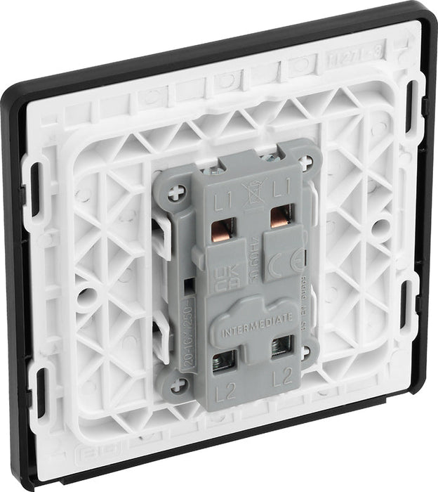 BG Evolve PCDBC13B 20A 16AX Single Intermediate Light Switch - Black Chrome (Black) - westbasedirect.com