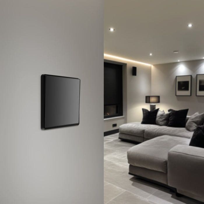 BG Evolve PCDBC13EB 20A 16AX 2 Way Single Intermediate Light Switch, Edge to Edge Rocker - Black Chrome (Black) - westbasedirect.com