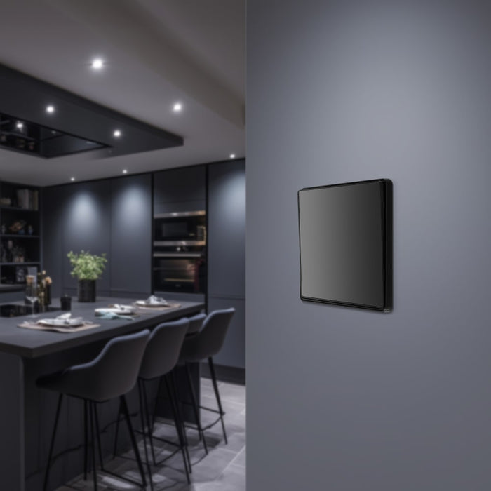 BG Evolve PCDBC13EB 20A 16AX 2 Way Single Intermediate Light Switch, Edge to Edge Rocker - Black Chrome (Black) - westbasedirect.com