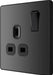 BG Evolve PCDBC21B 13A Single Switched Power Socket - Black Chrome (Black) - westbasedirect.com