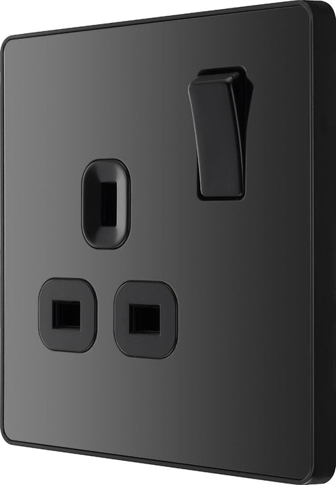 BG Evolve PCDBC21B 13A Single Switched Power Socket - Black Chrome (Black) (5 Pack) - westbasedirect.com