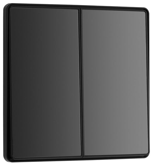 BG Evolve PCDBC42EB 20A 16AX 2 Way Double Light Switch, Edge to Edge Rocker - Black Chrome (Black) - westbasedirect.com