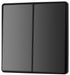 BG Evolve PCDBC42EB 20A 16AX 2 Way Double Light Switch, Edge to Edge Rocker - Black Chrome (Black) - westbasedirect.com