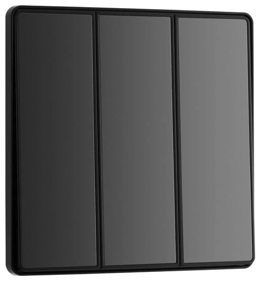 BG Evolve PCDBC43EB 20A 16AX 2 Way Triple Light Switch, Edge to Edge Rocker - Black Chrome (Black) - westbasedirect.com