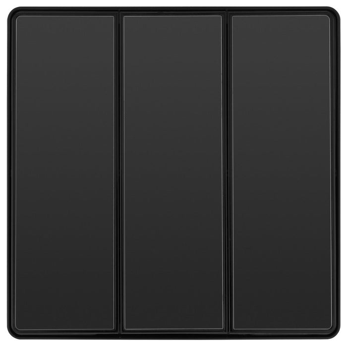 BG Evolve PCDBC43EB 20A 16AX 2 Way Triple Light Switch, Edge to Edge Rocker - Black Chrome (Black) - westbasedirect.com