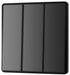 BG Evolve PCDBC43EB 20A 16AX 2 Way Triple Light Switch, Edge to Edge Rocker - Black Chrome (Black) - westbasedirect.com