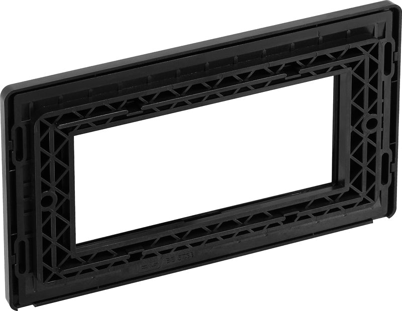 BG Evolve PCDBCEMR4B Quadruple Rectangular Front Plate (100 x 50) - Black Chrome (Black) - westbasedirect.com