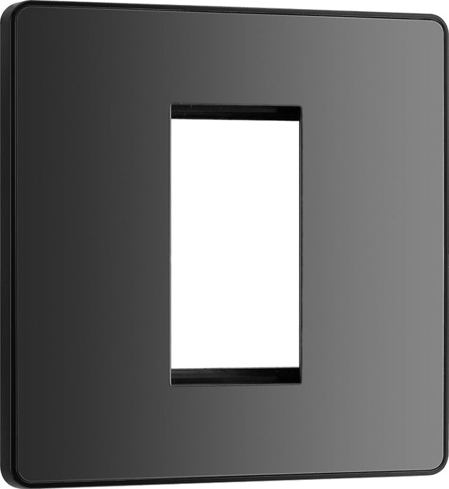 BG Evolve PCDBCEMS1B Single Euro Module Front Plate (25 x 50) - Black Chrome (Black) - westbasedirect.com