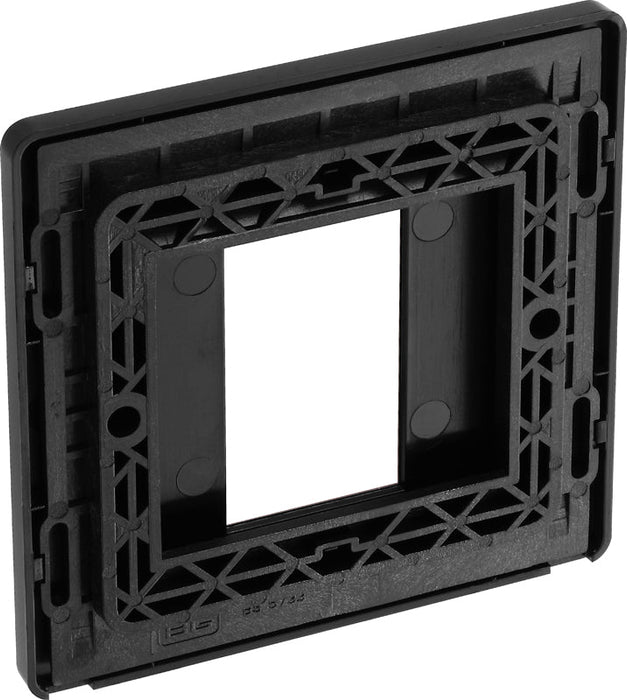 BG Evolve PCDBCEMS1B Single Euro Module Front Plate (25 x 50) - Black Chrome (Black) - westbasedirect.com