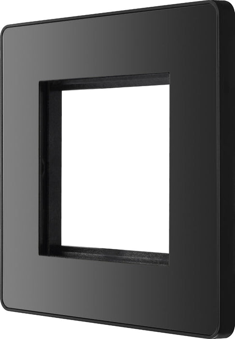 BG Evolve PCDBCEMS2B Twin Euro Module Aperture Single Front Plate (50 x 50) - Black Chrome (Black) - westbasedirect.com