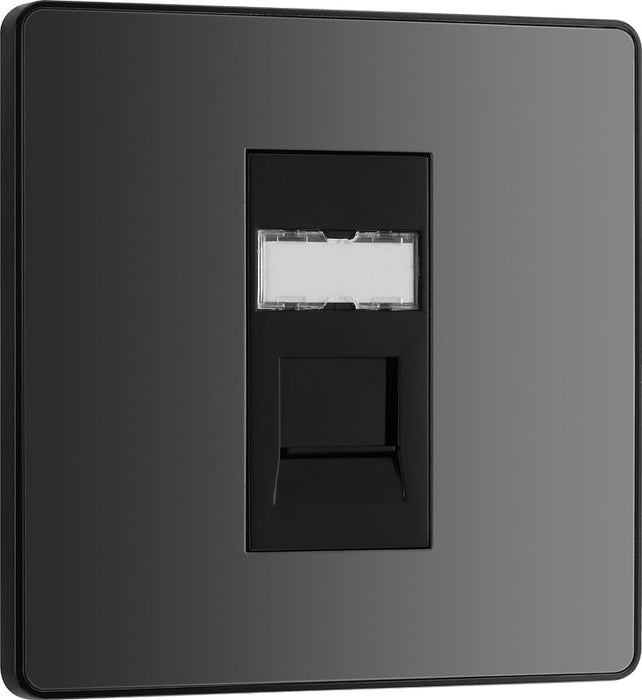 BG Evolve PCDBCRJ451B Single RJ45 Telephone Socket - Black Chrome (Black) - westbasedirect.com