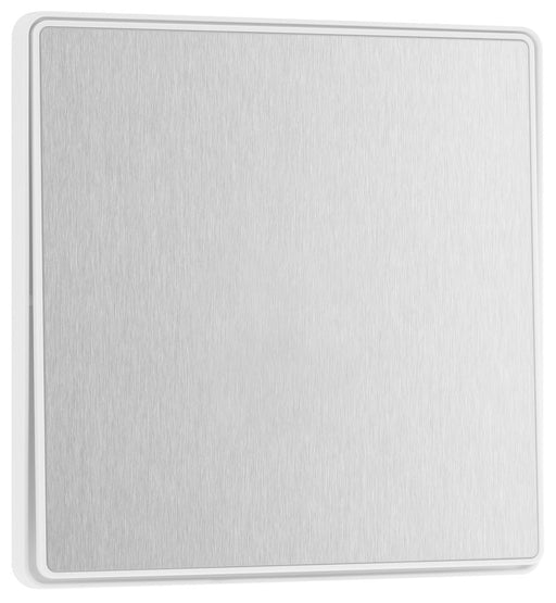 BG Evolve PCDBS12EW 20A 16AX 2 Way Single Light Switch, Edge to Edge Rocker - Brushed Steel (White) - westbasedirect.com