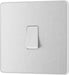 BG Evolve PCDBS12W 20A 16AX 2 Way Single Light Switch - Brushed Steel (White) (5 Pack) - westbasedirect.com