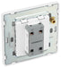 BG Evolve PCDBS13EW 20A 16AX 2 Way Single Intermediate Light Switch, Edge to Edge Rocker - Brushed Steel (White) - westbasedirect.com
