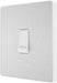 BG Evolve PCDBS14W 10A Single Press Switch - Brushed Steel (White) - westbasedirect.com