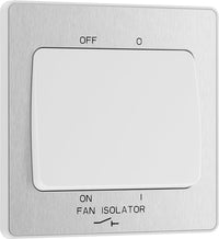 BG Evolve PCDBS15W 10A Triple Pole Fan Isolator Switch - Brushed Steel (White)