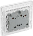 BG Evolve PCDBS15W 10A Triple Pole Fan Isolator Switch - Brushed Steel (White) - westbasedirect.com