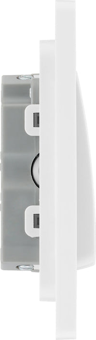 BG Evolve PCDBS15W 10A Triple Pole Fan Isolator Switch - Brushed Steel (White) - westbasedirect.com