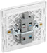 BG Evolve PCDBS31W 20A Double Pole Switch with Power LED Indicator - Brushed Steel (White) - westbasedirect.com