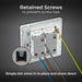 BG Evolve PCDBS42EW 20A 16AX 2 Way Double Light Switch, Edge to Edge Rocker - Brushed Steel (White) - westbasedirect.com