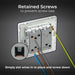 BG Evolve PCDBS43EW 20A 16AX 2 Way Triple Light Switch, Edge to Edge Rocker - Brushed Steel (White) - westbasedirect.com