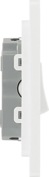 BG Evolve PCDBS43W 20A 16AX 2 Way Triple Light Switch - Brushed Steel (White) - westbasedirect.com